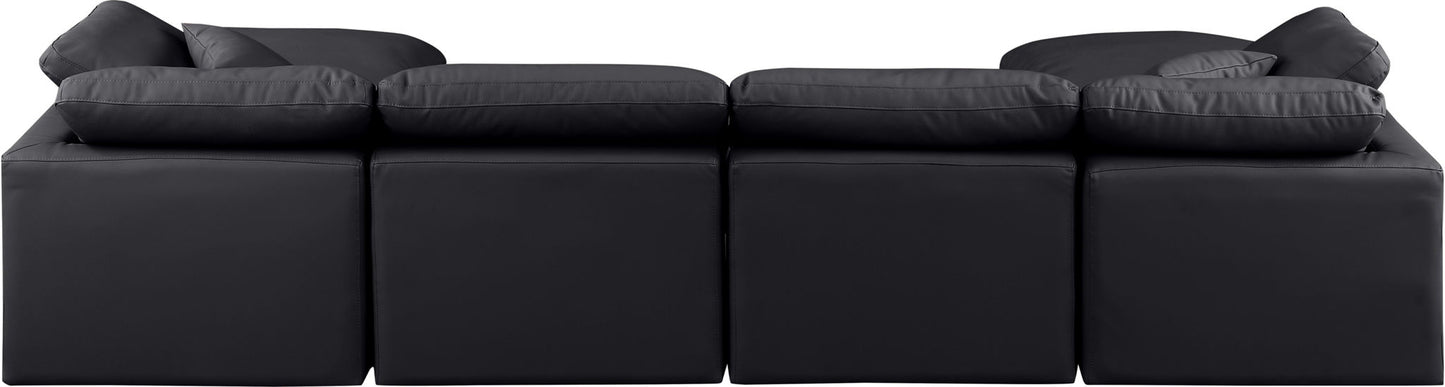 Indulge - Faux Leather 6 Piece Modular Double Chaise Sectional