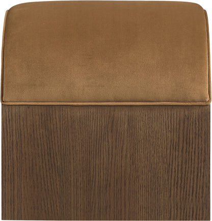 Sable - Velvet Performance Fabric Upholstered Bench - Saddle