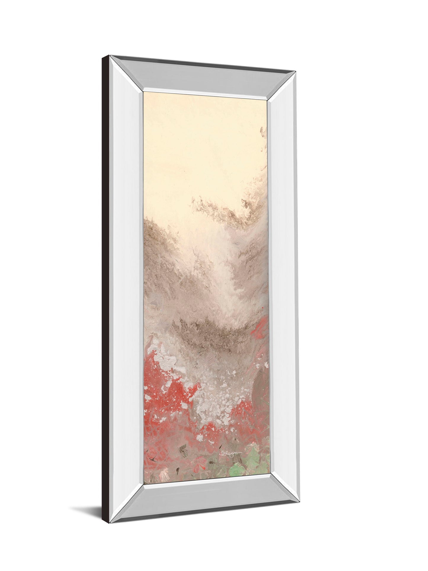 Sang Froid Il By Dlynn Roll - Mirror Framed Print Wall Art - Beige