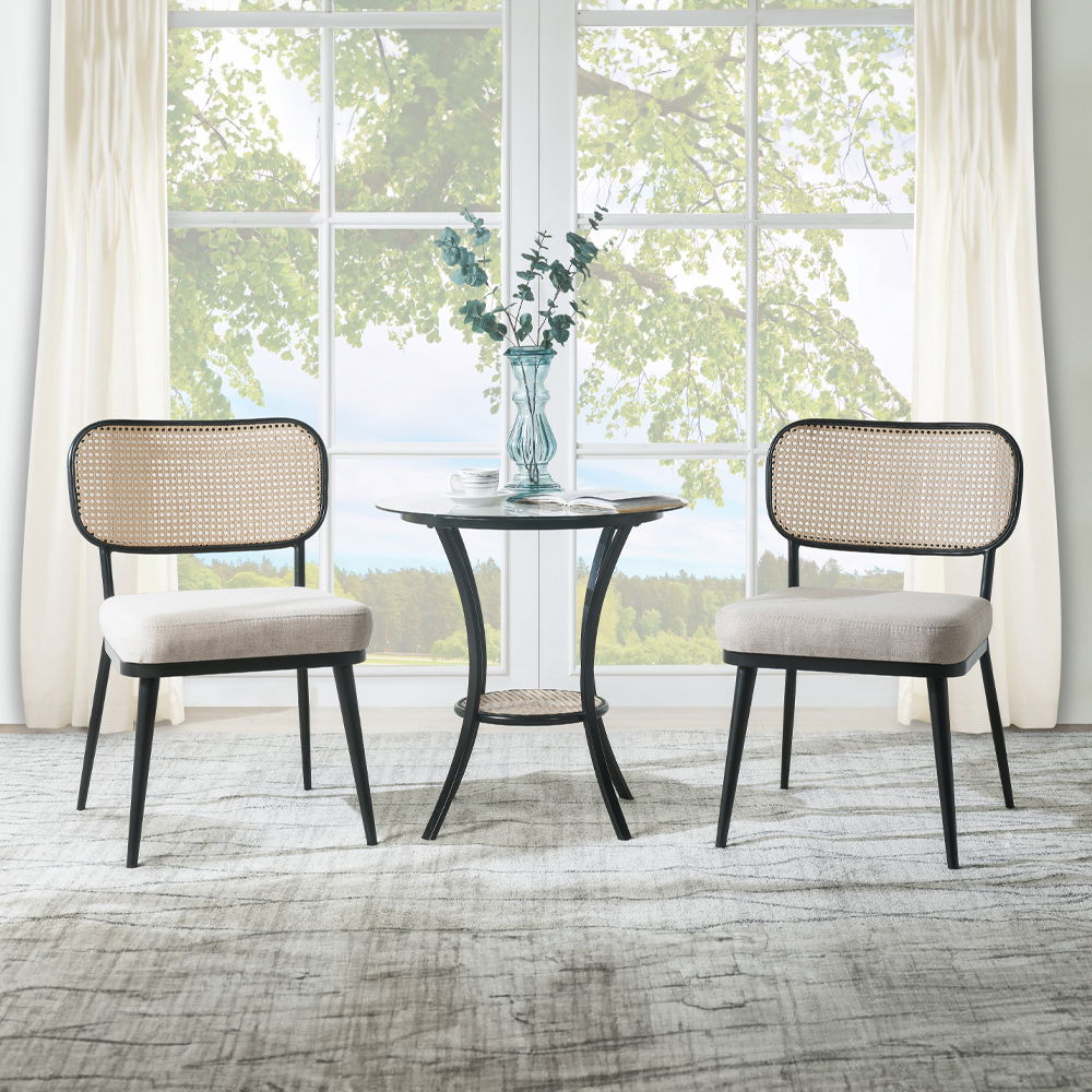 Colson - 3 Pieces Table & Chairs Set - Black
