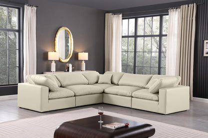 Comfy - 5 Piece Faux Leather Modular Corner Sectional