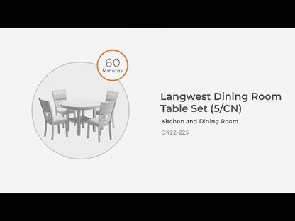 Langwest - Dining Room Table Set (Set of 5) - Brown